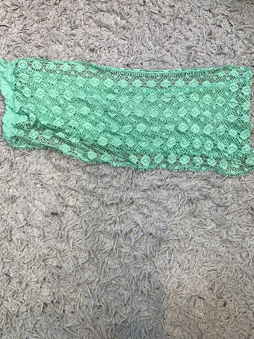 ミントグリーン レーストリム スカーフ