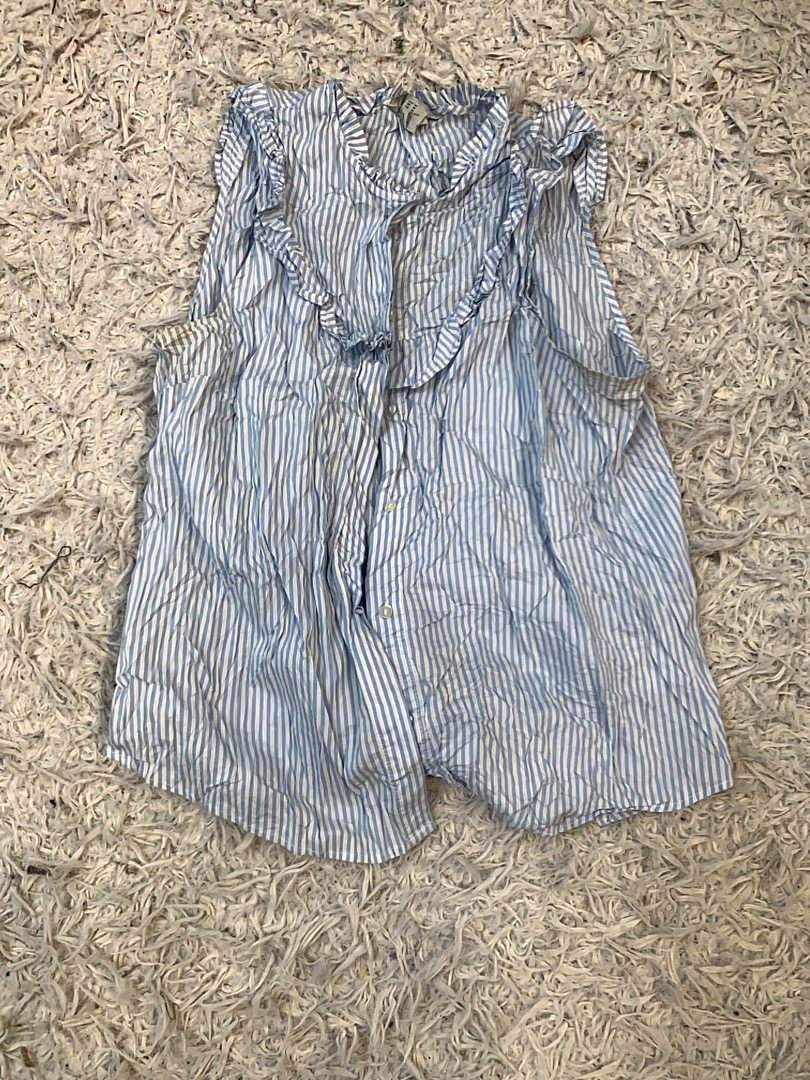 Blue and White Striped Romper