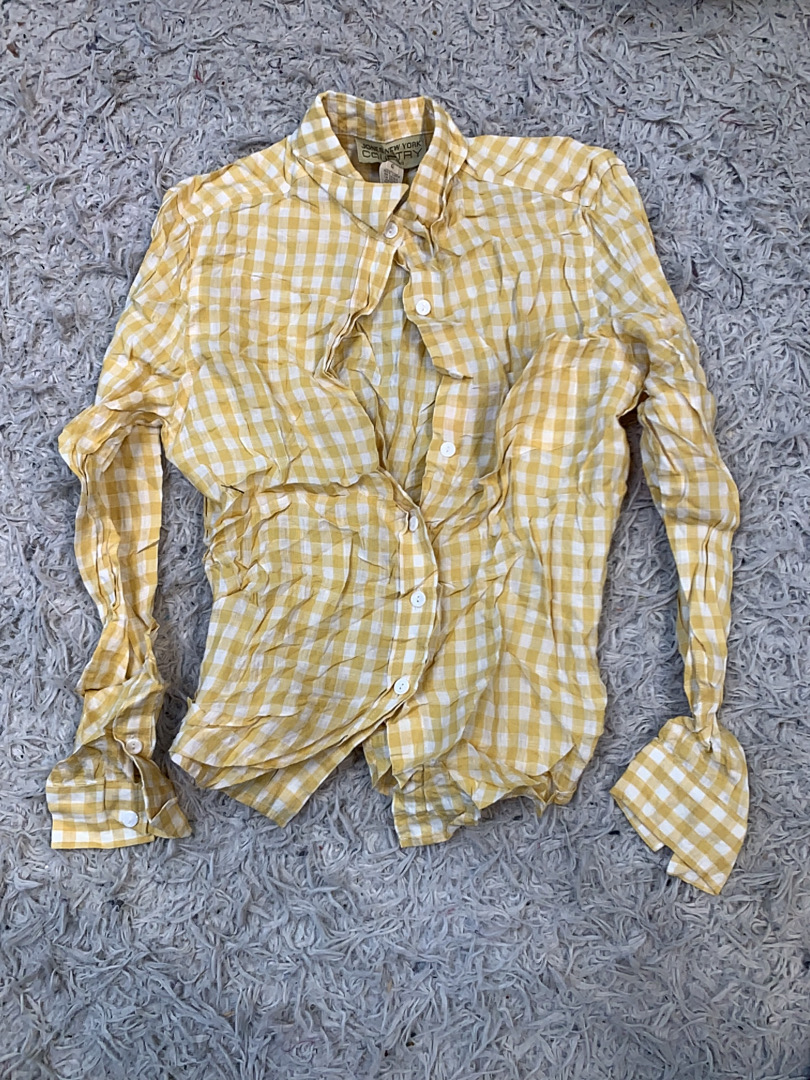 Chemise à boutons en lin vichy