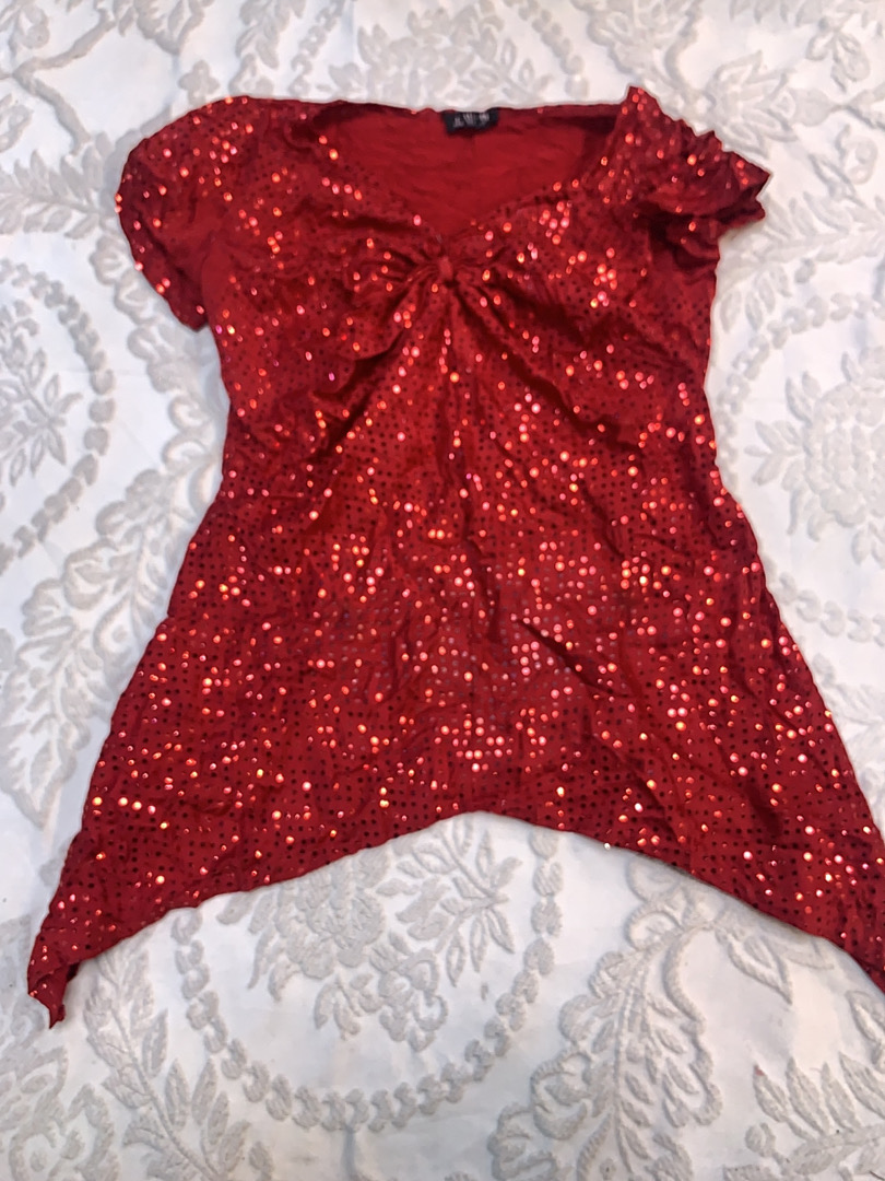 Sequined Red Top