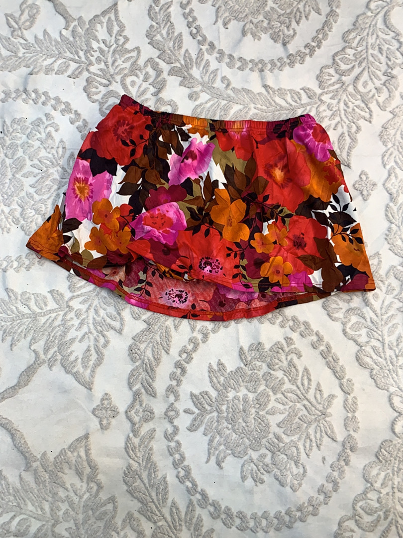 Vibrant Floral Print Ruffled Mini Skirt