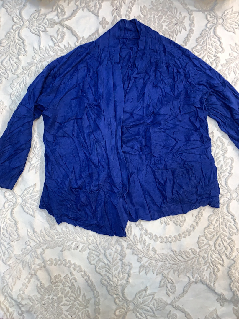 Royal Blue Satin Kimono Jacket