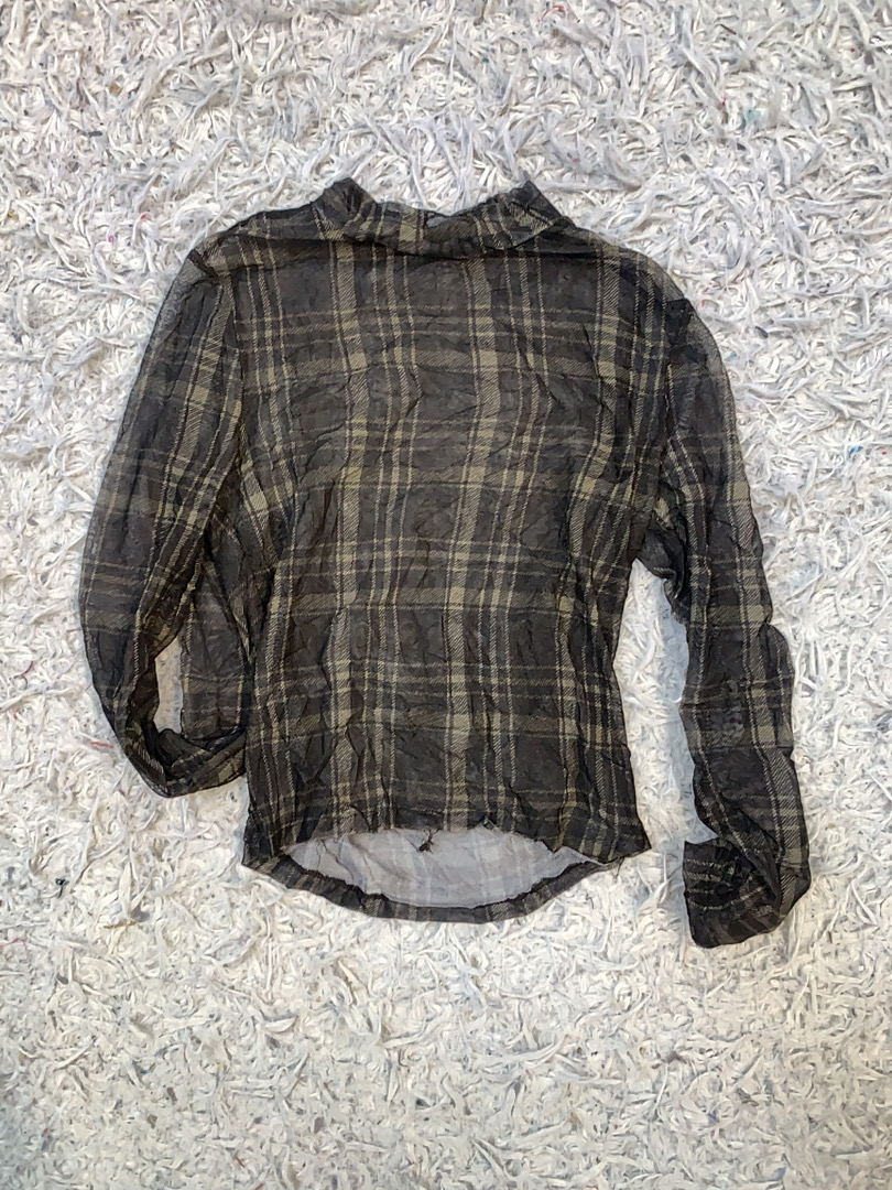 Camisola de Manga Longa Xadrez Transparente