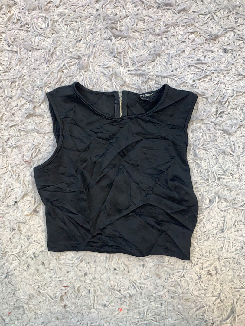 Ronson Black Sleeveless Zip Top