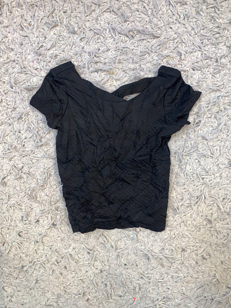 Butterflies & Zebras Schwarze zerknitterte Bluse