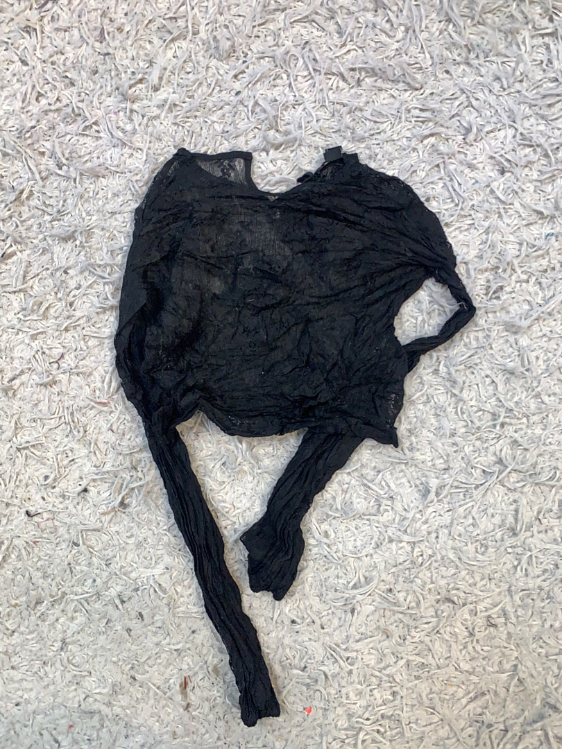 Blusa nera trasparente a maniche lunghe Forever 21