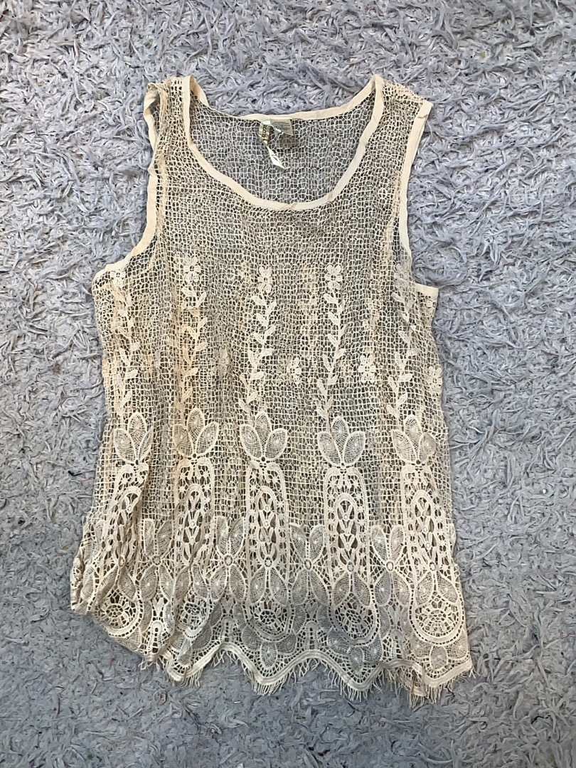 Tank Top de Renda Grace Cream Esquecida