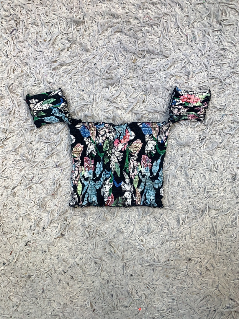 HOTS Bedrucktes Schulterfreies Crop-Top