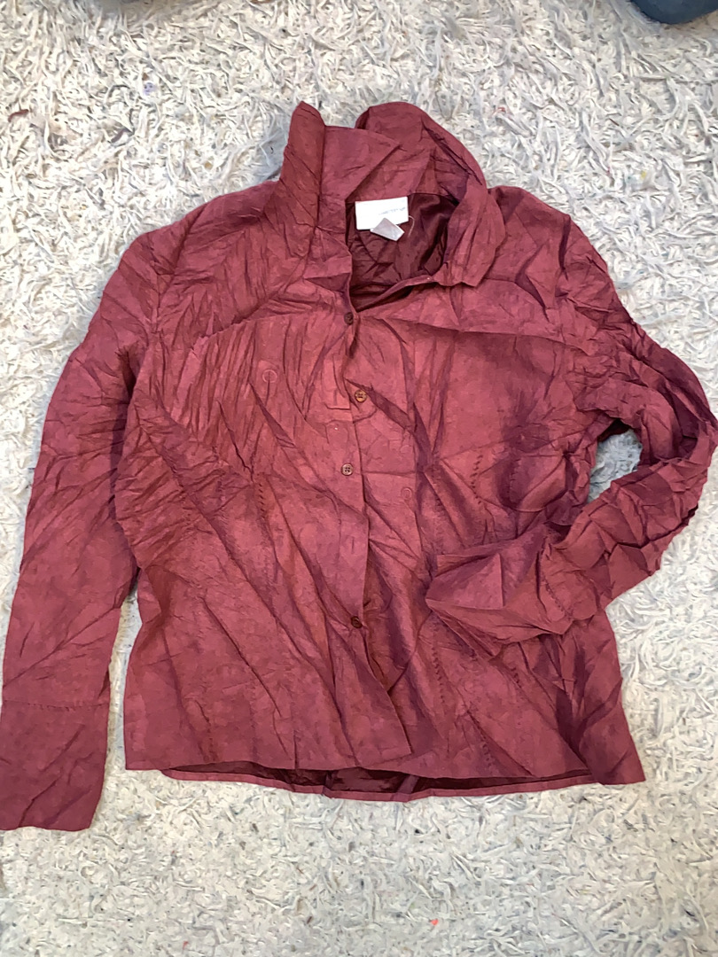 Worthington Crinkled Long Sleeve Blouse