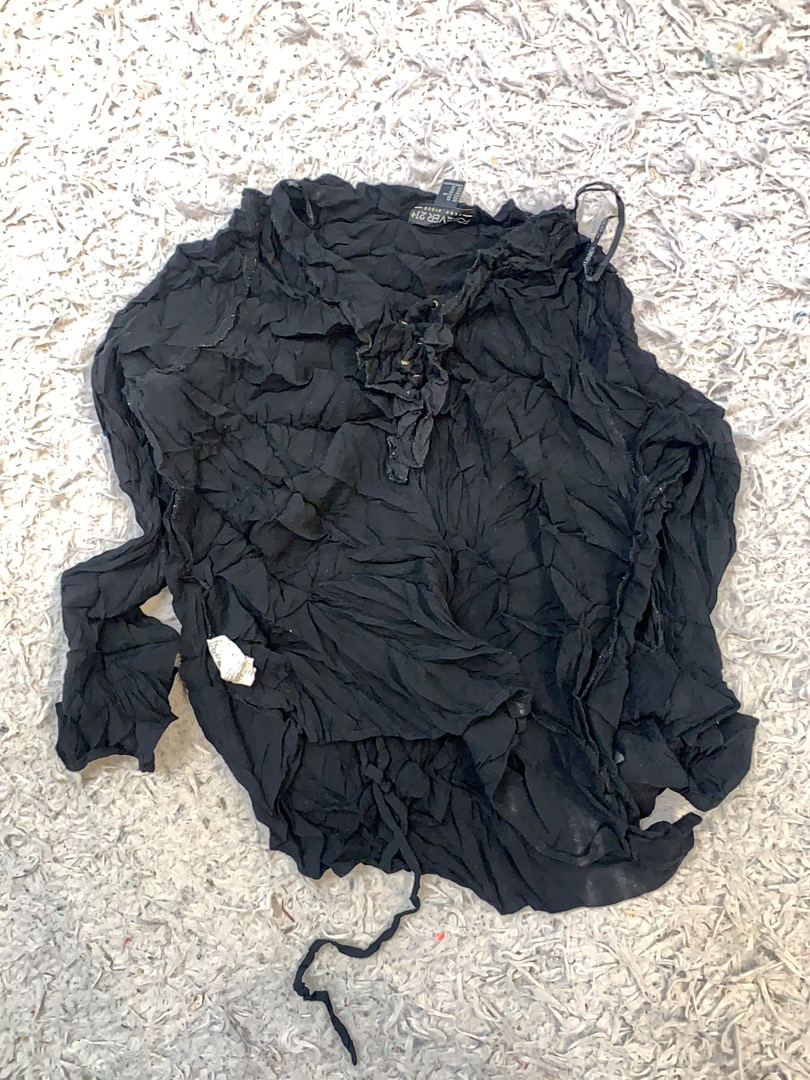 Forever 21 Plus Black Ruffle Blouse