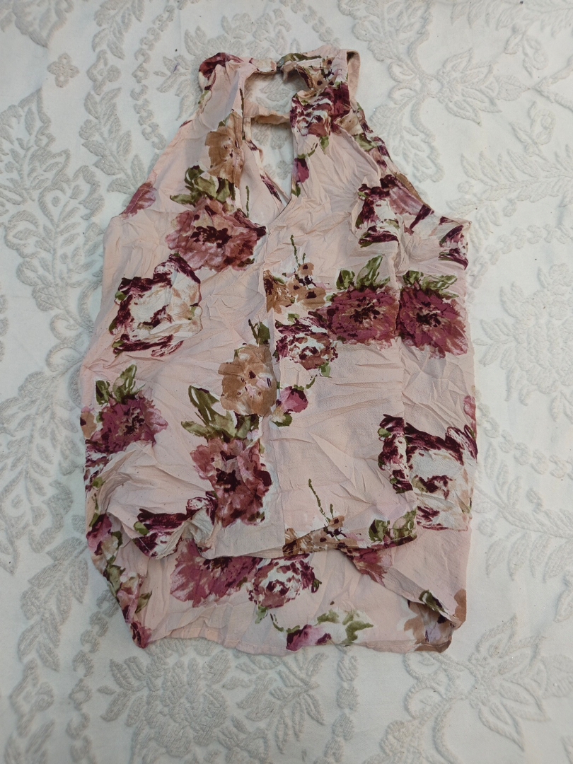 Blusa senza marca con stampa floreale a halter