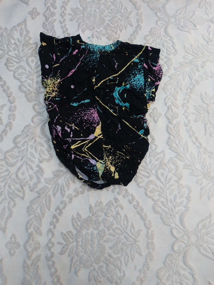 Poof Girl Neon Splatter Cropped Tank Top