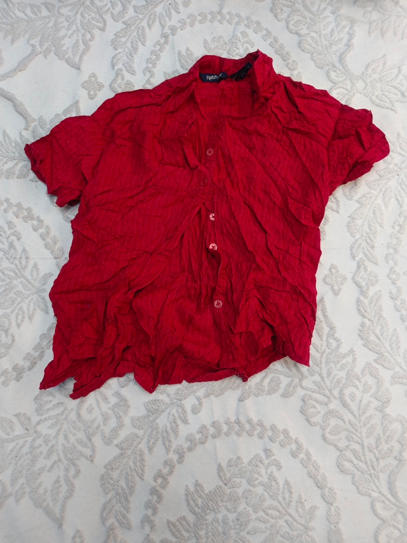 Blouse à manches courtes rouges Krazy Kat