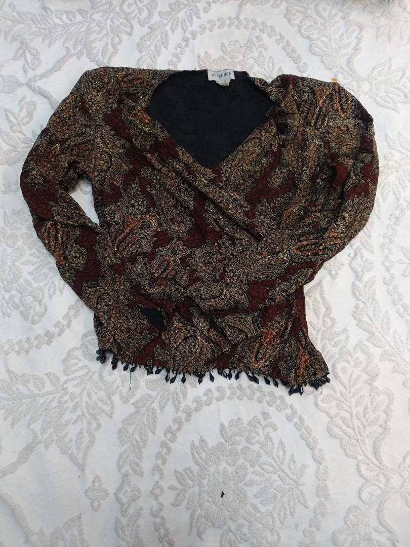 Metaphor Printed Wrap Blouse