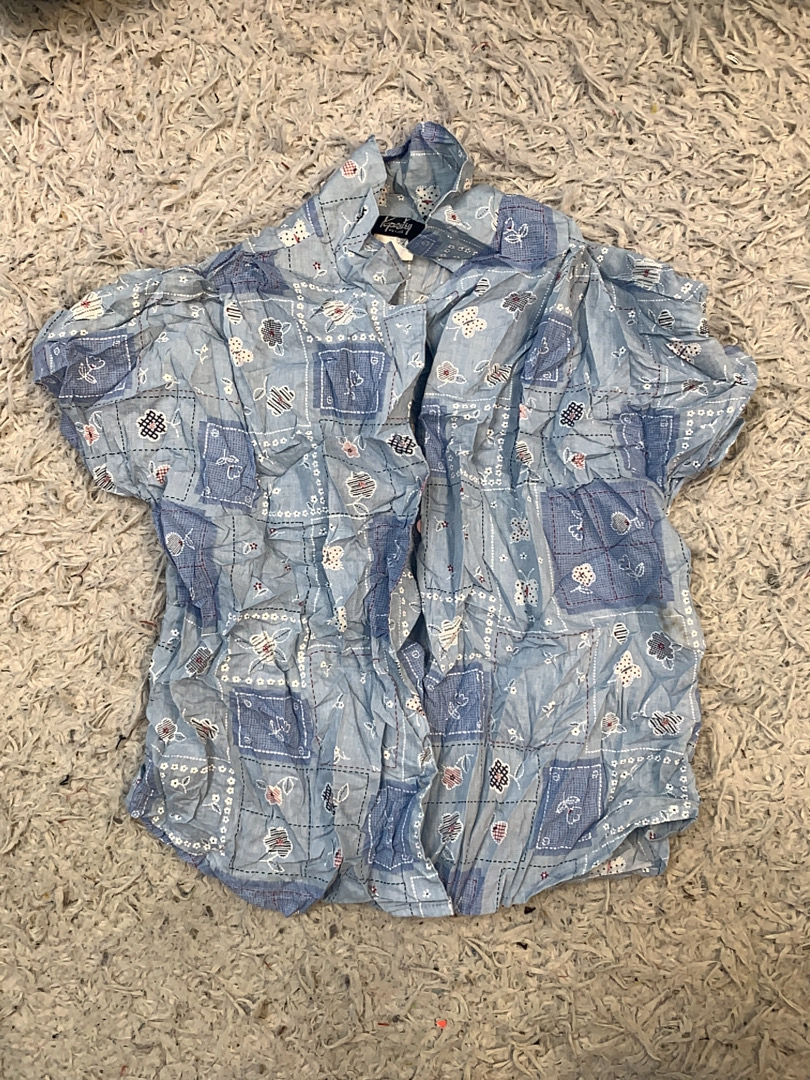 Tecido Petit Blusa Azul Impressa