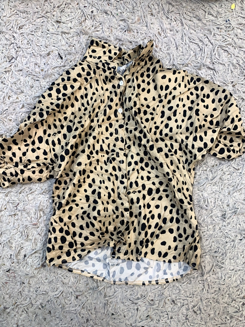 Leopard Print Satin Blouse