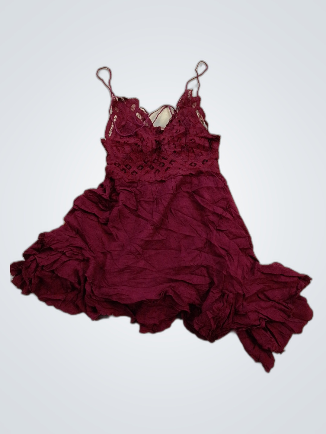 Vestido Marsala Com Babados