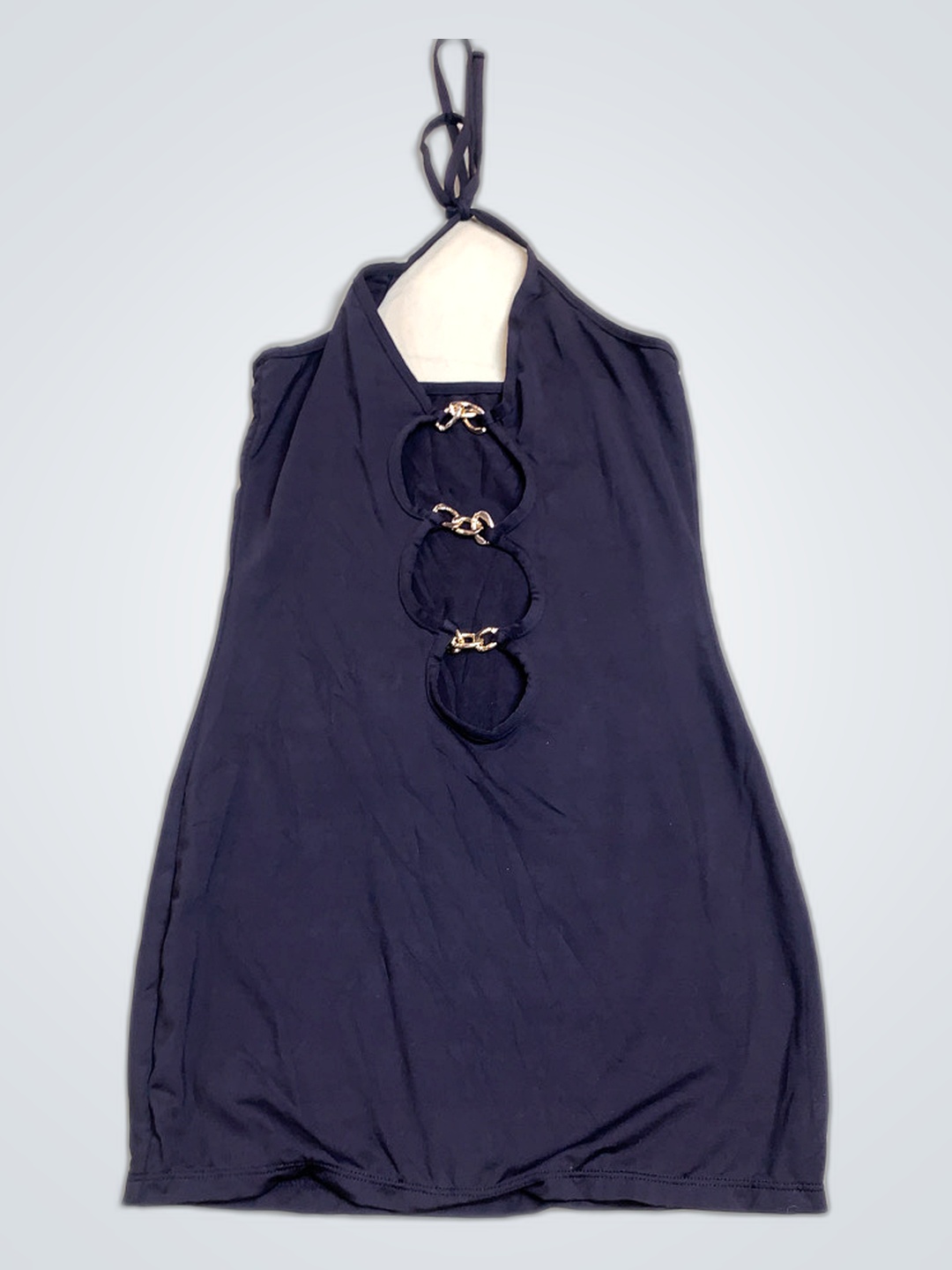 Marineblaues Halterkleid