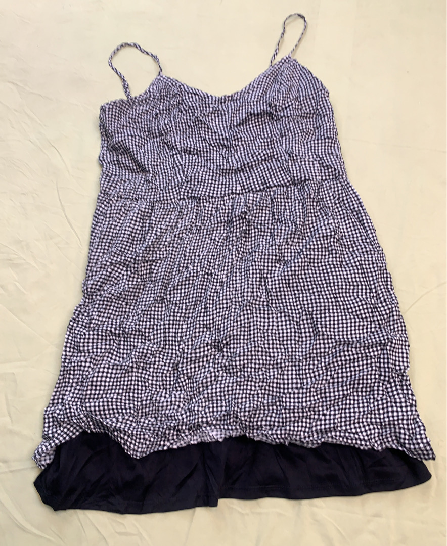 Robe Mini à Bretelles Carreaux Maunces