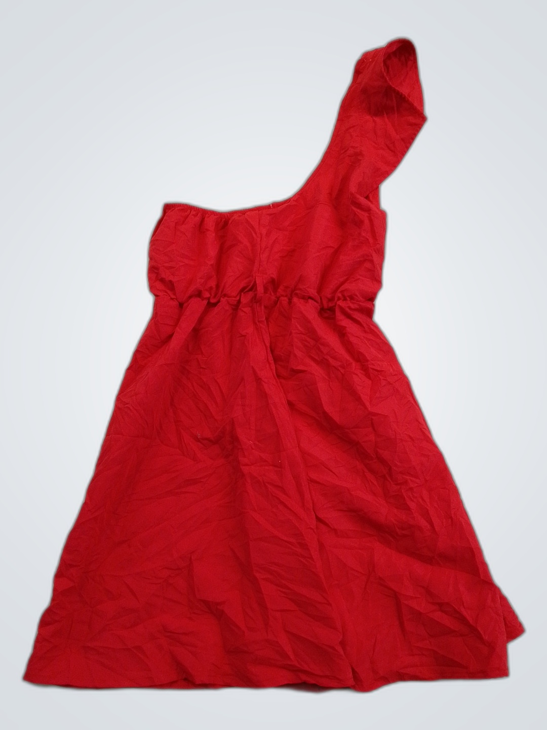 Vestito rosso monospalla