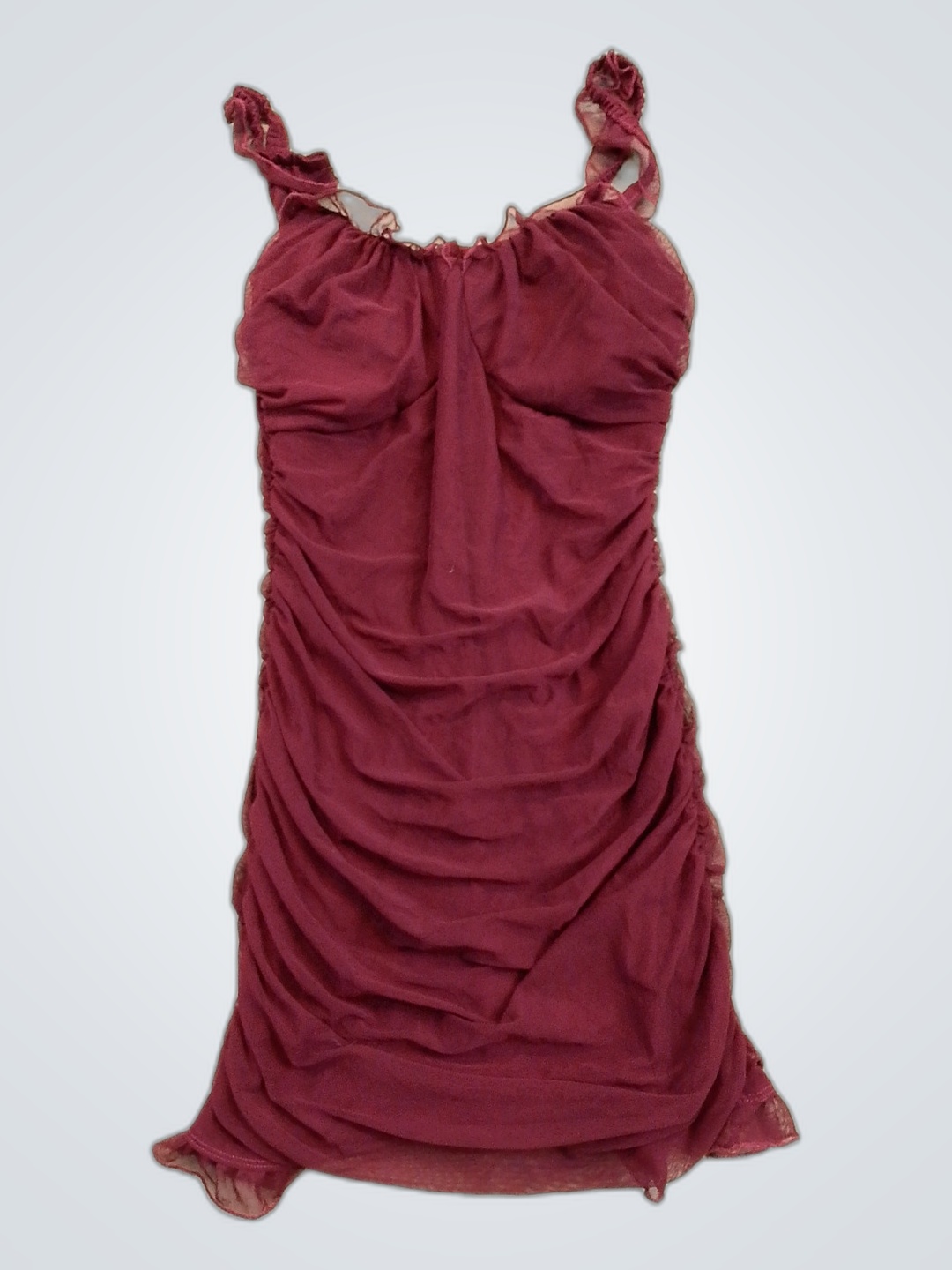 Abito arricciato bordeaux