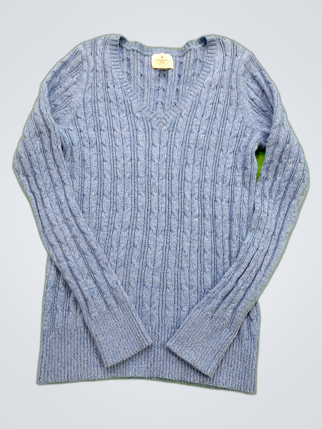 Blauer Strickpullover