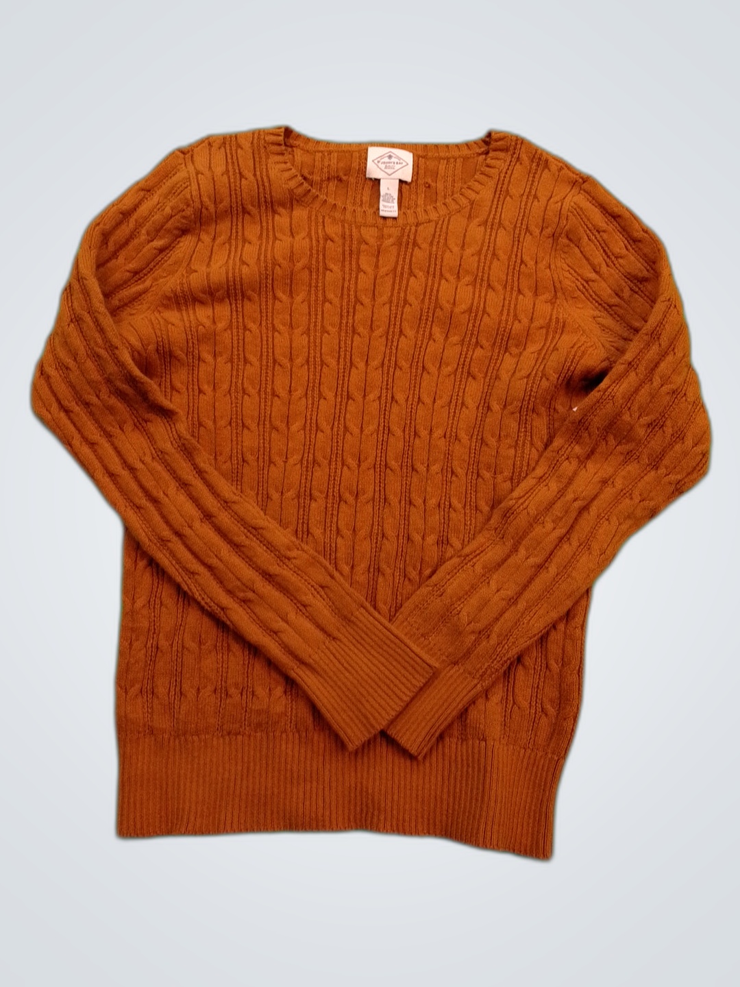Brauner Kabelstrickpullover