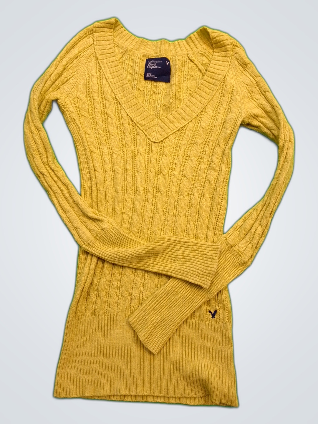 American Eagle Outfitters Gelber Strickpullover