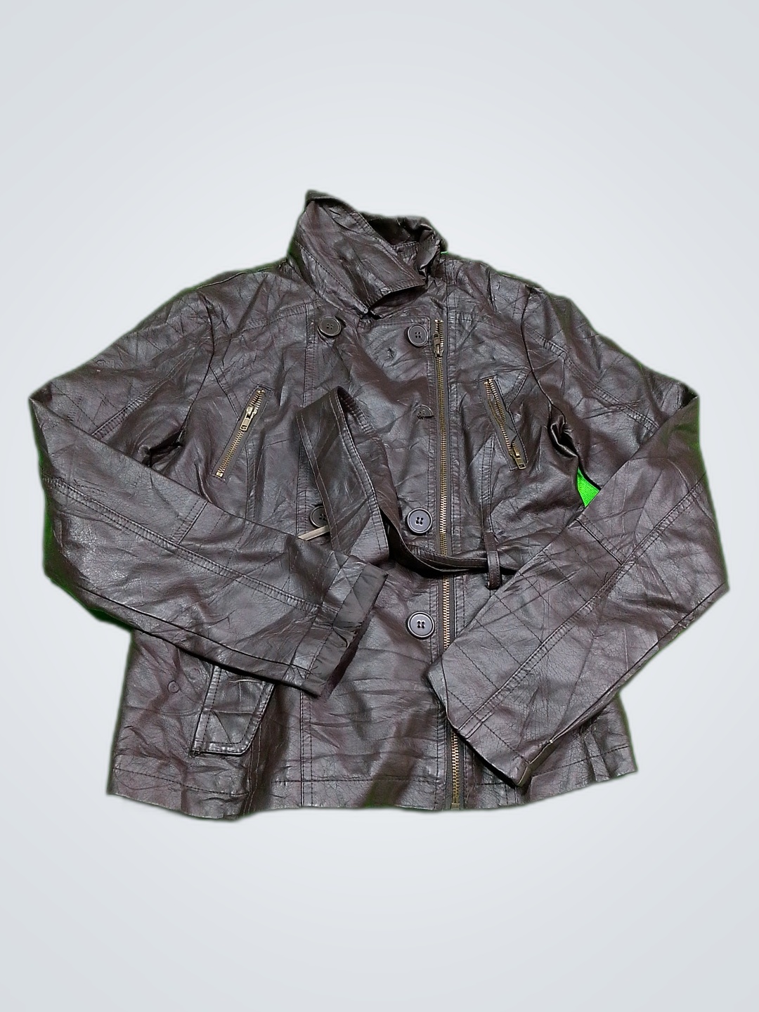 Candy Couture Chaqueta de Cuero Marrón