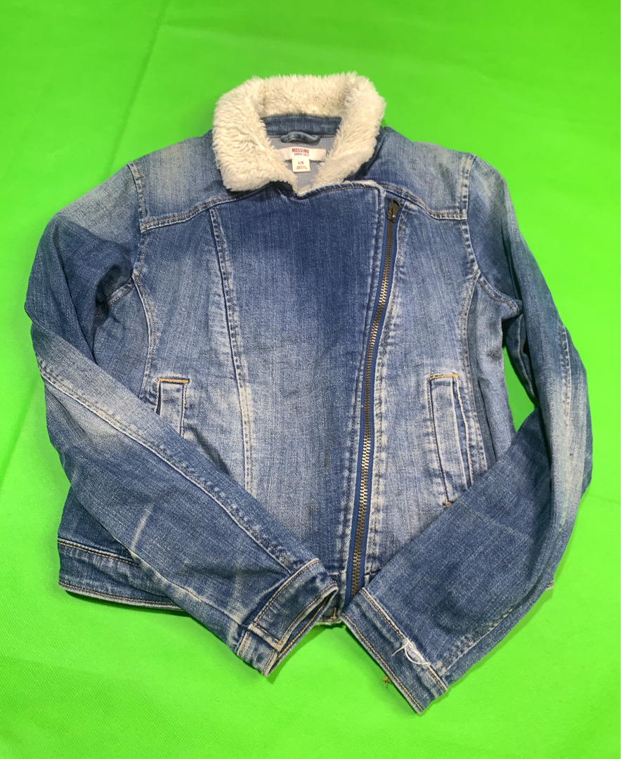 Mossimo Denim Jacket with Fur Collar