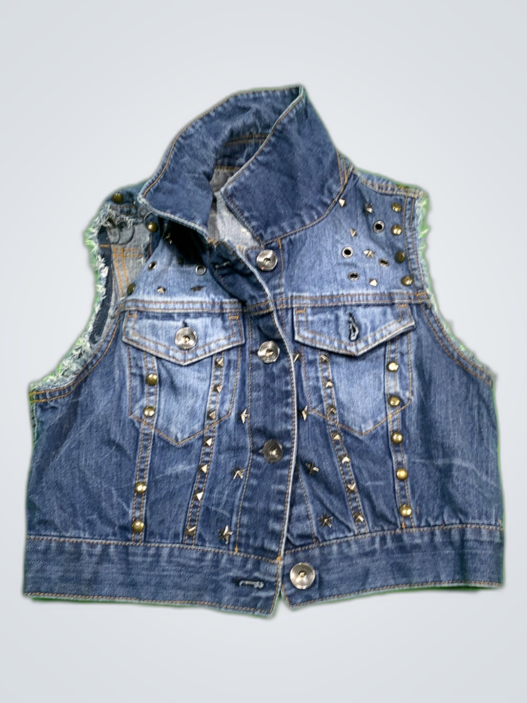 Studded Denim Vest
