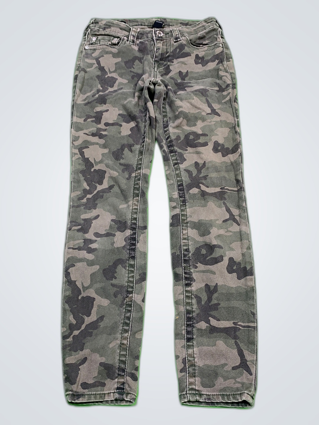 HALLE Mid Rise Super Skinny Jeans Camouflage
