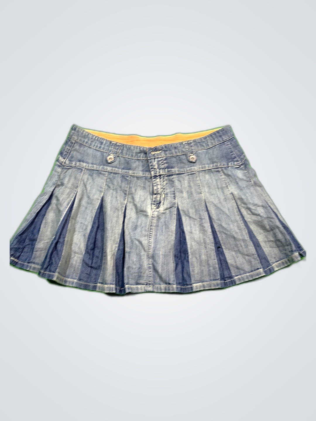 ロンドン ジーン デニム プリーツ ミニスカート