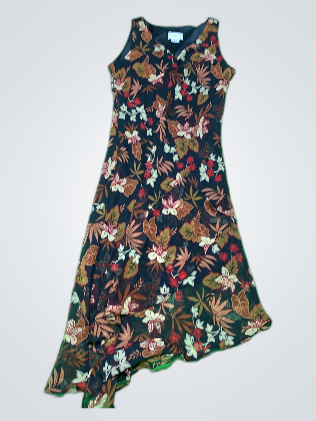 カリフォルニアクルッシュ ノースリーブ フローラルミニドレス