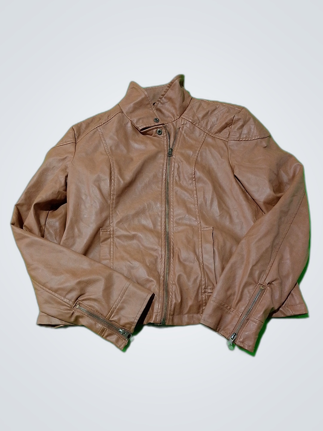 Brown Faux Leather Jacket