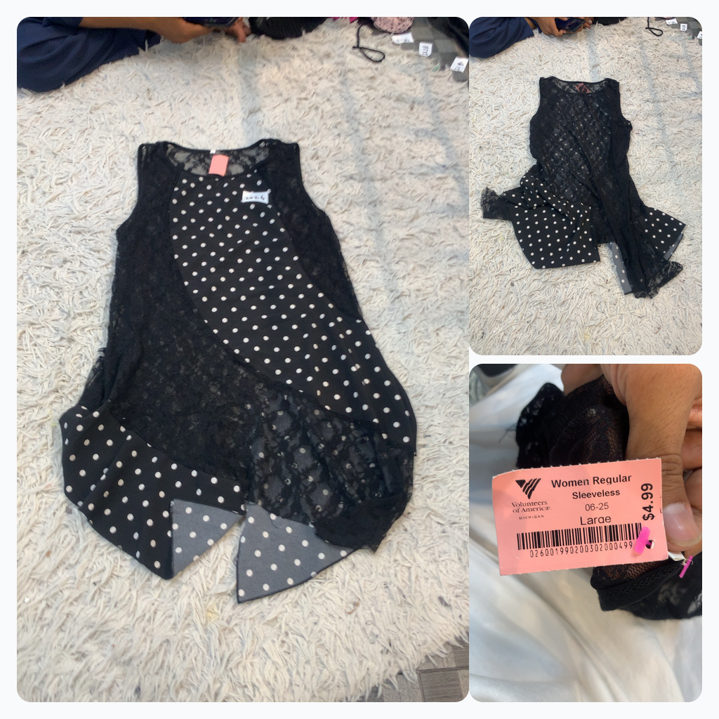 Women's Sleeveless Polka Dot Top