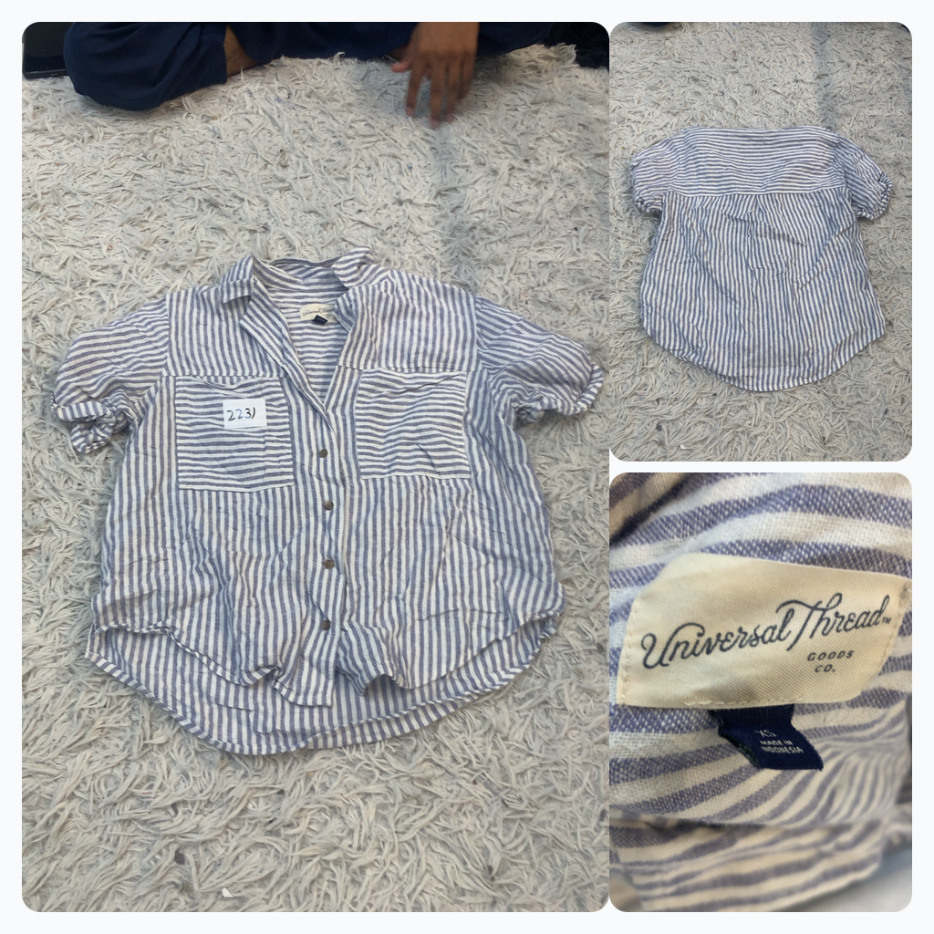 Universal Thread Striped Button-Up Shirt