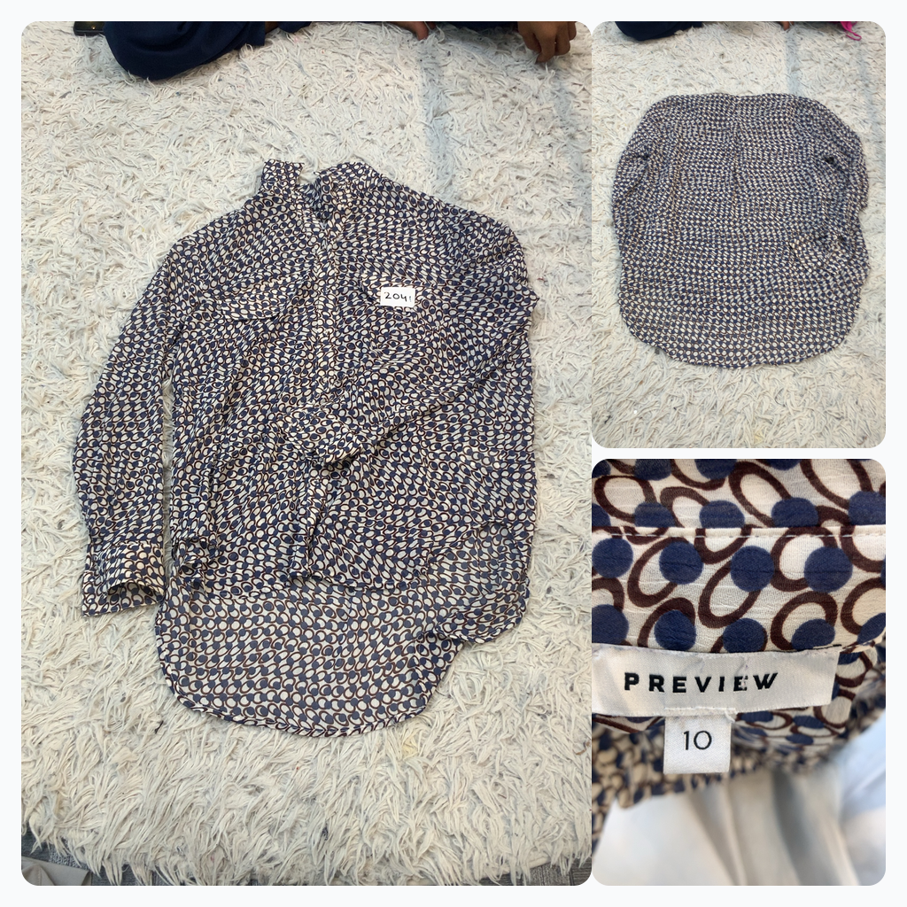 Preview Patterned Button-Up Shirt