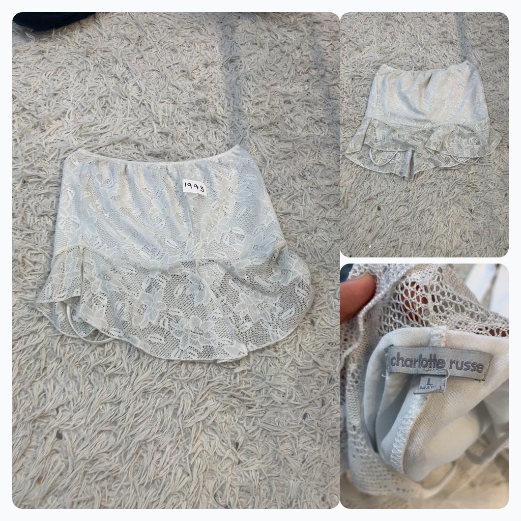 Charlotte Russe White Lace Mini Skirt