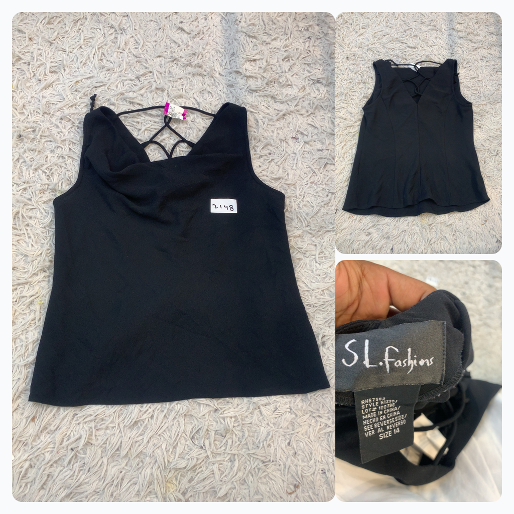 S.L. Fashions Black Sleeveless Top