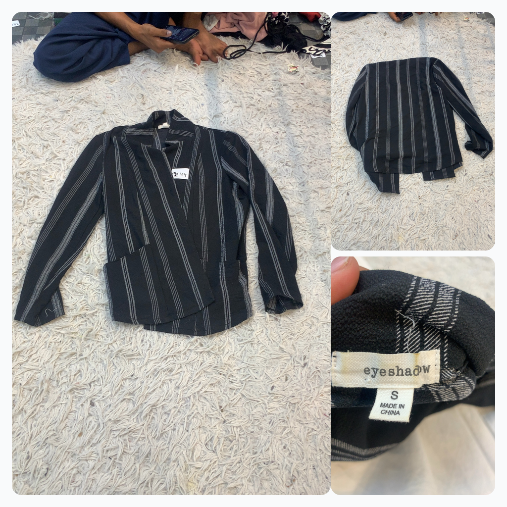 Black and White Striped Blouse