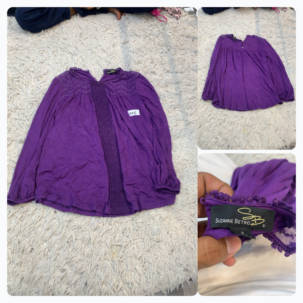 Purple Long Sleeve Blouse