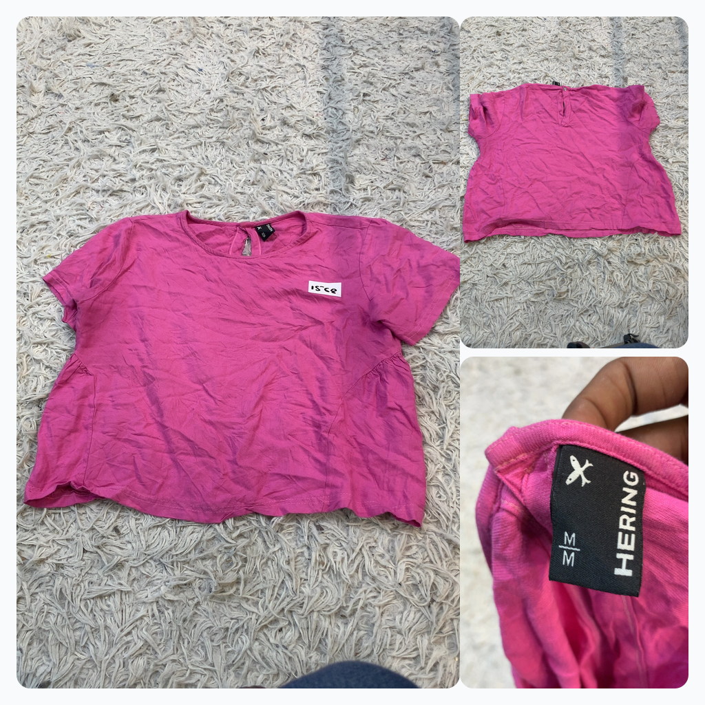 Pink Short Sleeve Blouse