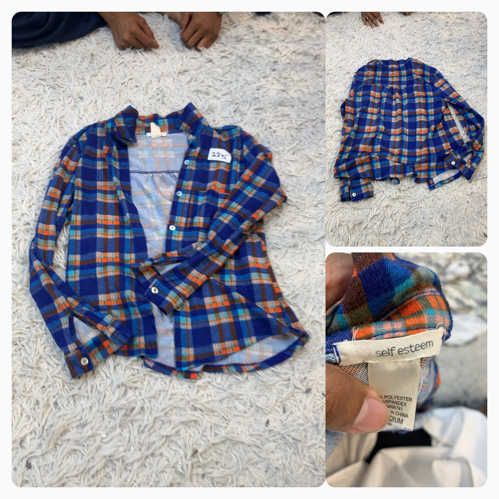 Self Esteem Plaid Button-Up Shirt