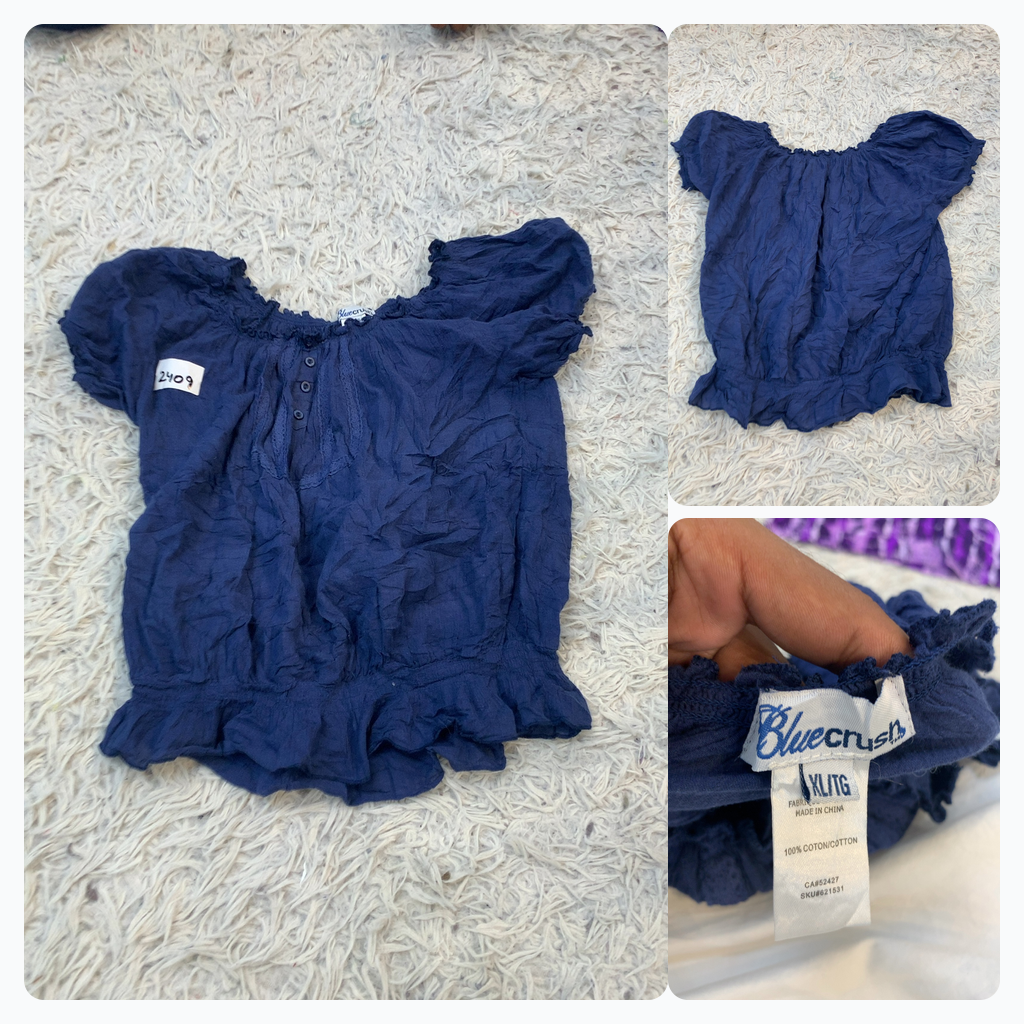 Top off-shoulder Blue Crush