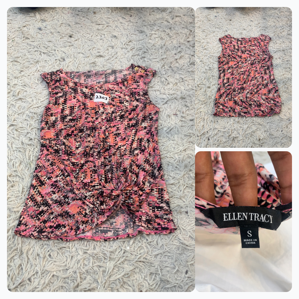Ellen Tracy Printed Sleeveless Top