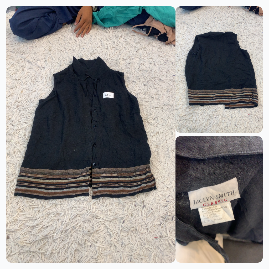 Jaclyn Smith Classic Sleeveless Button-Up Top