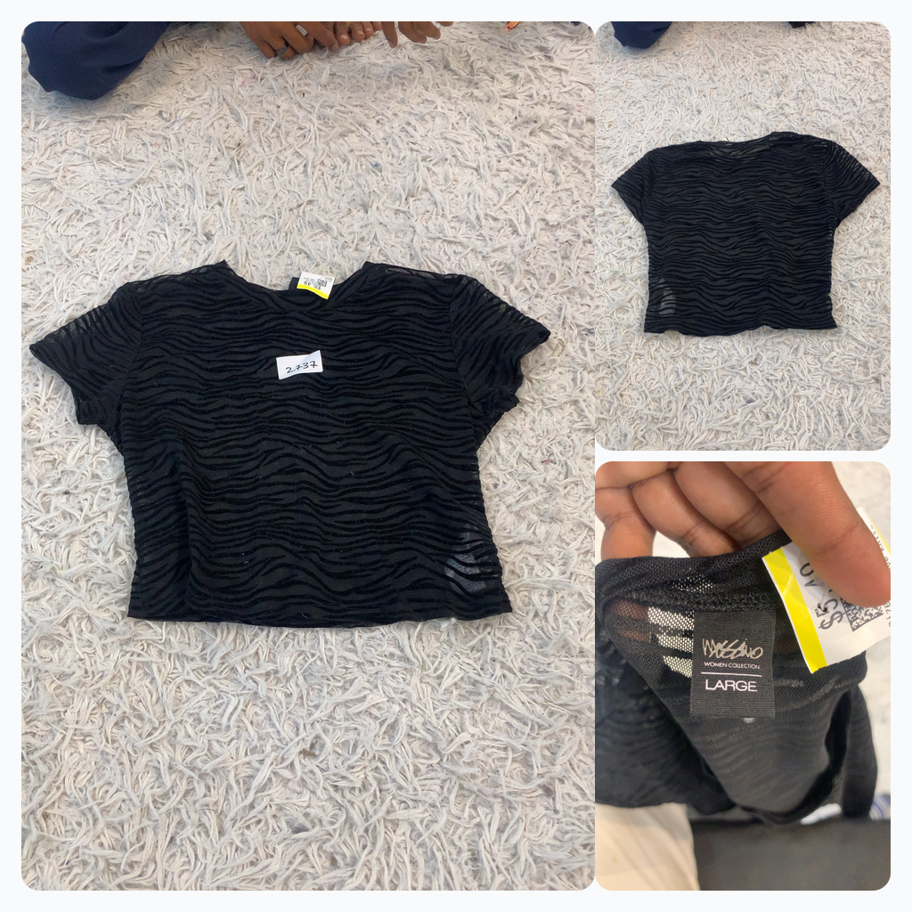 Mossimo Top de Malha com Estampa de Zebra Preta