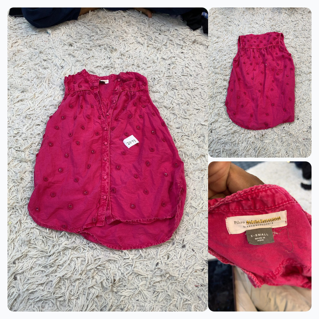 Pilcro Anthropologie Ärmelloses Button-Up-Oberteil