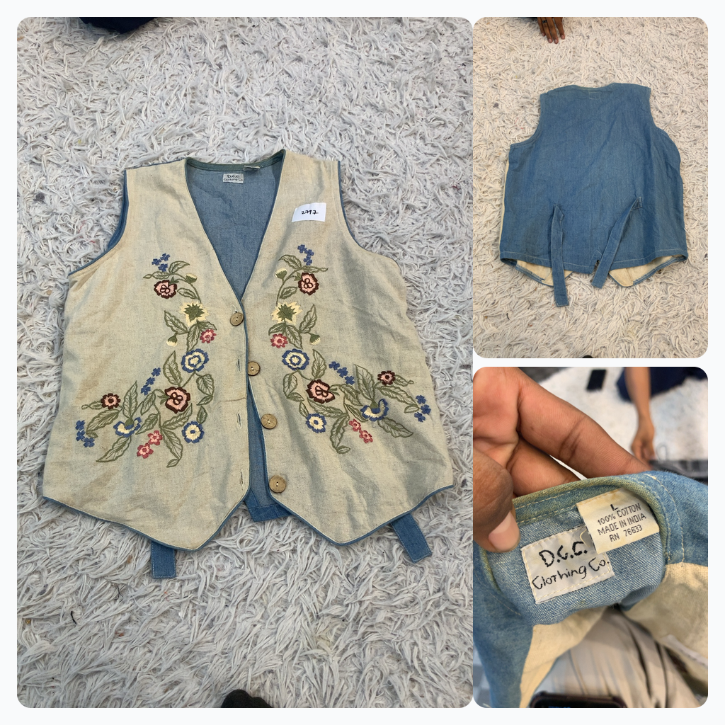 Floral Embroidered Vest